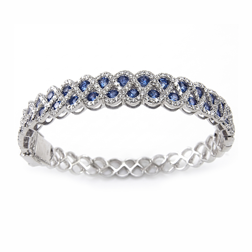DIAMOND B.SAPPHIRE BANGLE