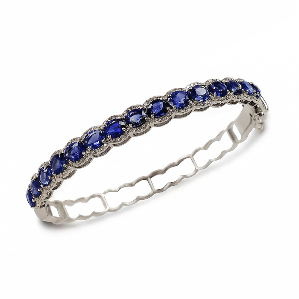 DIAMOND BLUE SAPPHIRE BANGLE