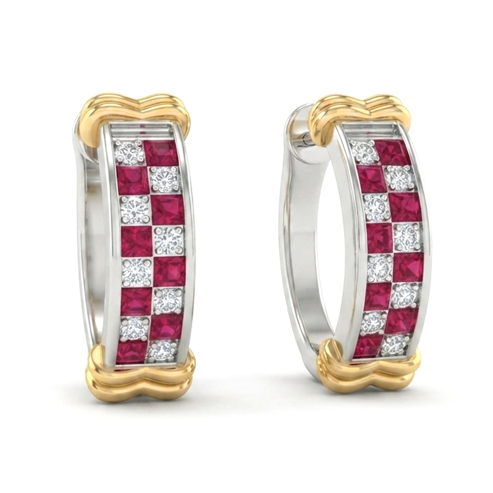 Diamond Ruby Earrings
