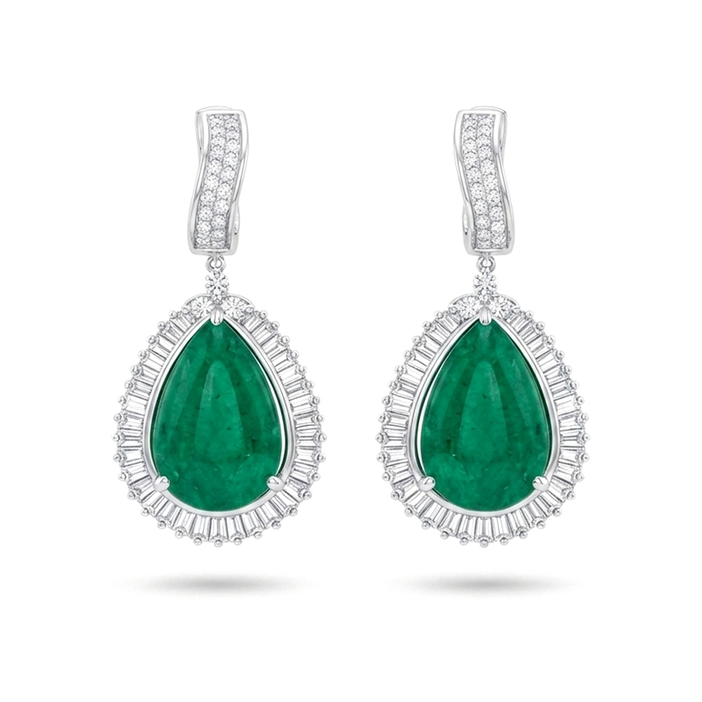 Diamond Emerald Earring