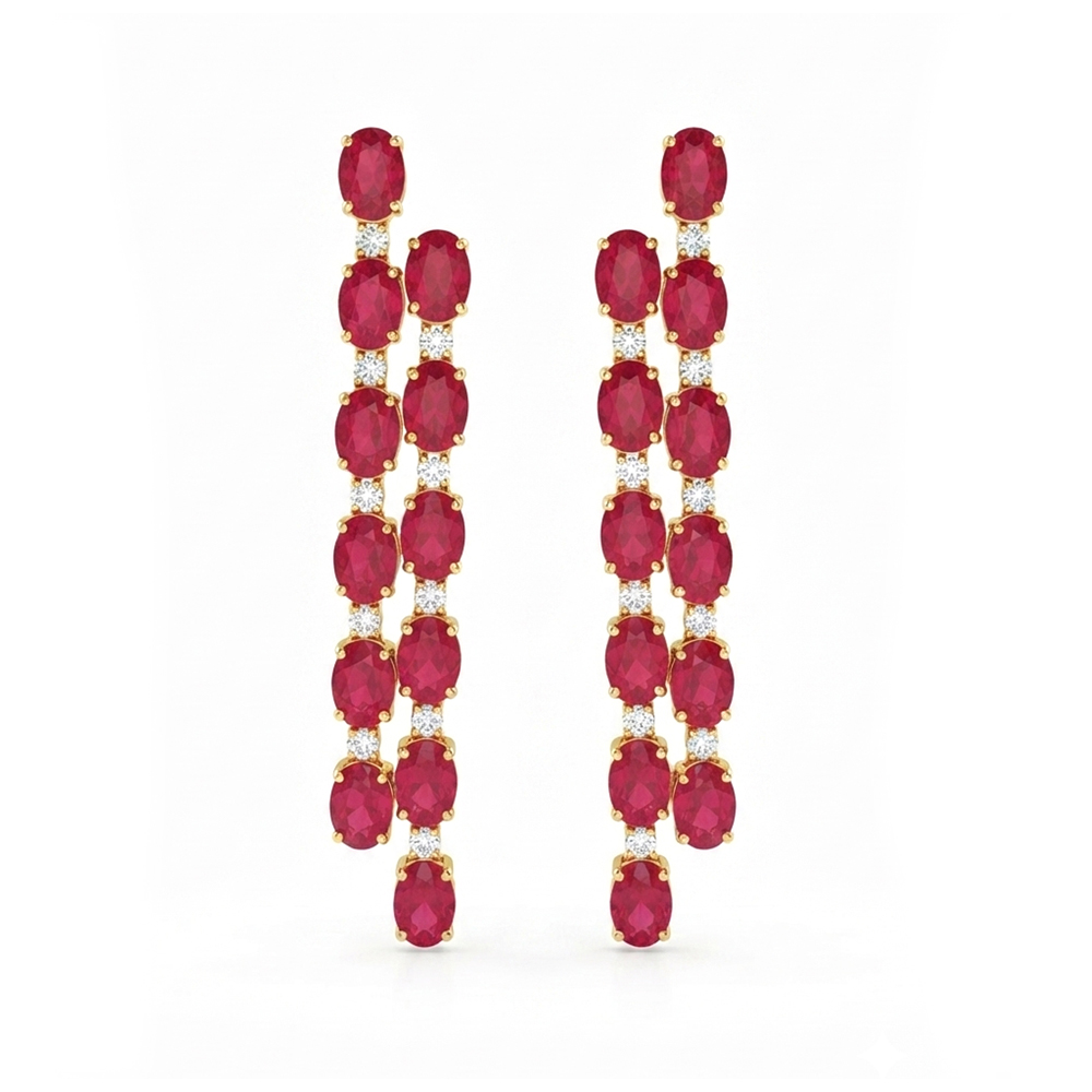 Diamond Ruby Earrings
