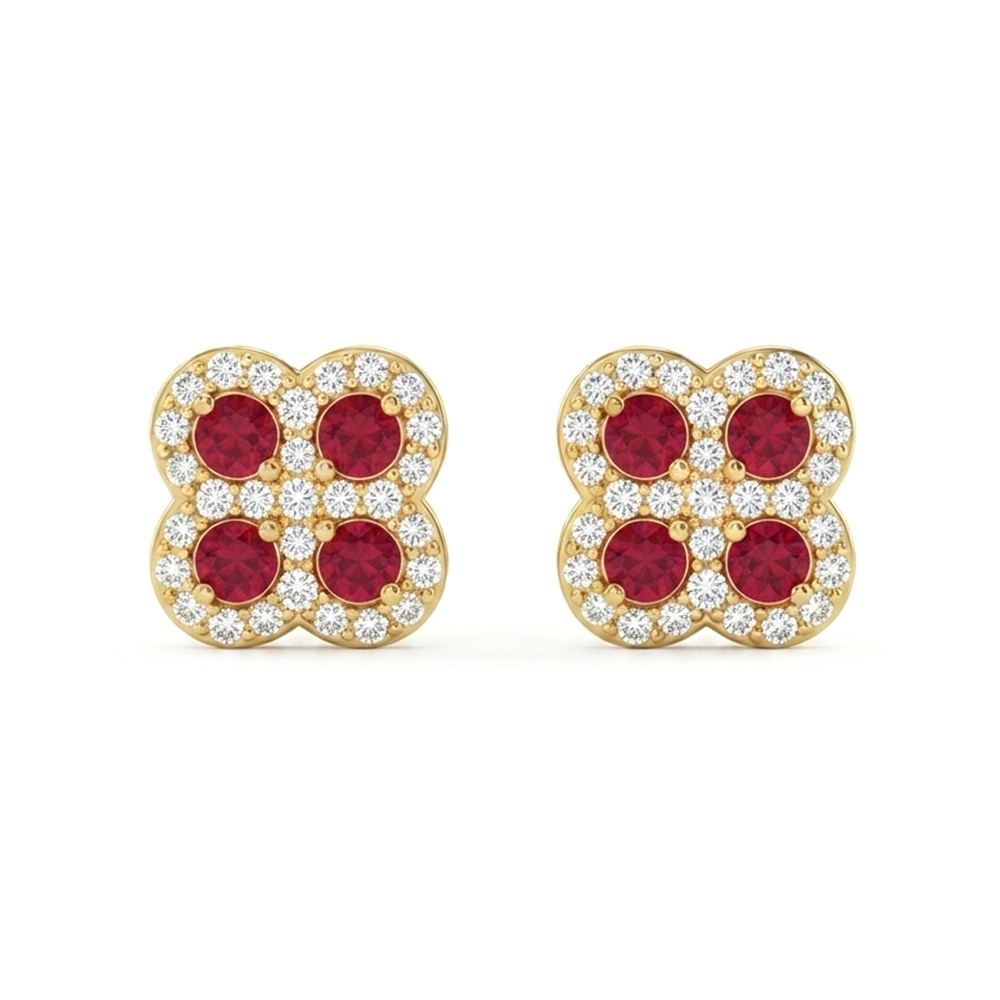 Diamond Ruby Earring
