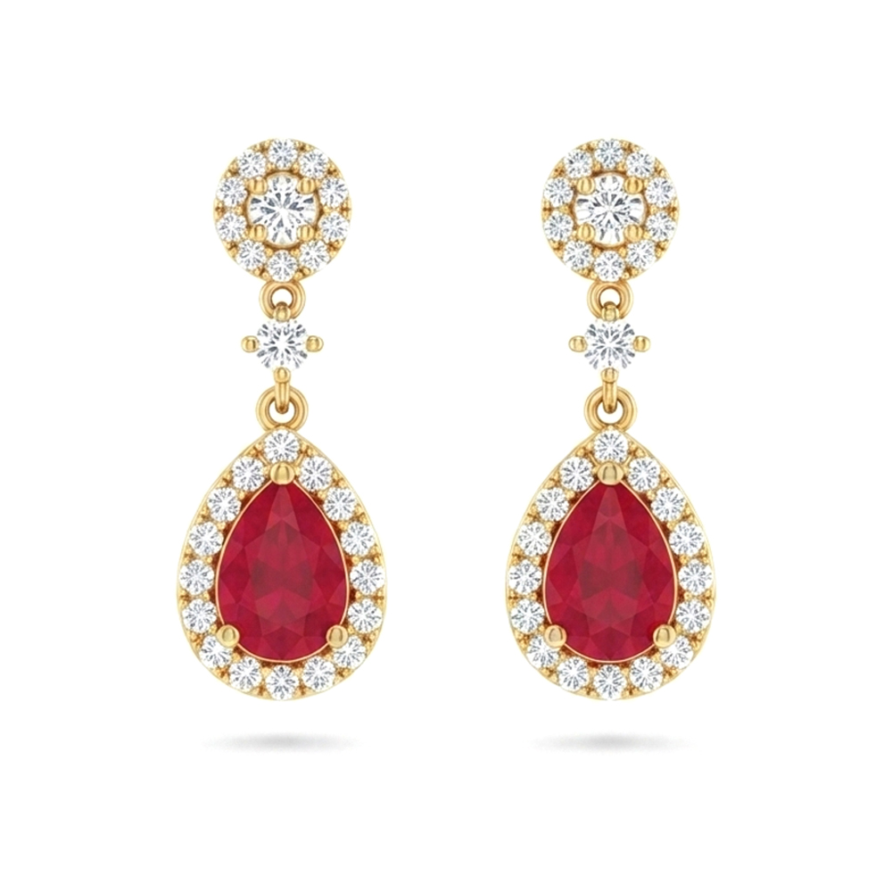 Diamond Ruby Earring