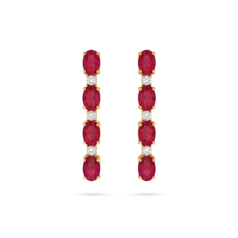 Diamond Ruby Earring