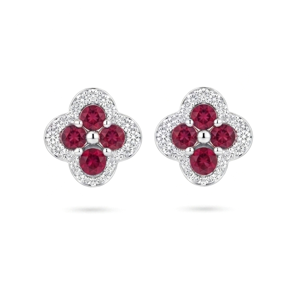 Diamond Ruby Earrings