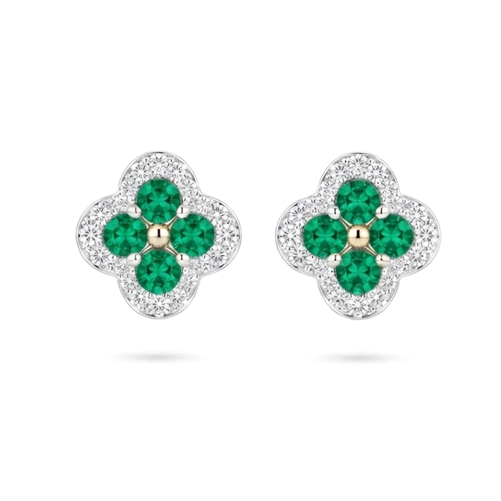 Diamond Emerald Earrings