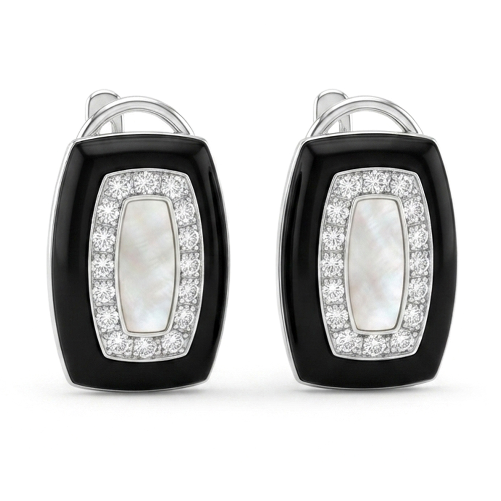 Diamond Onyx Mop Earring