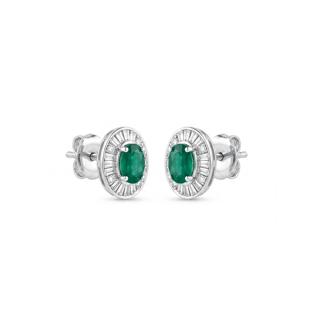 Diamond Emerald Earring