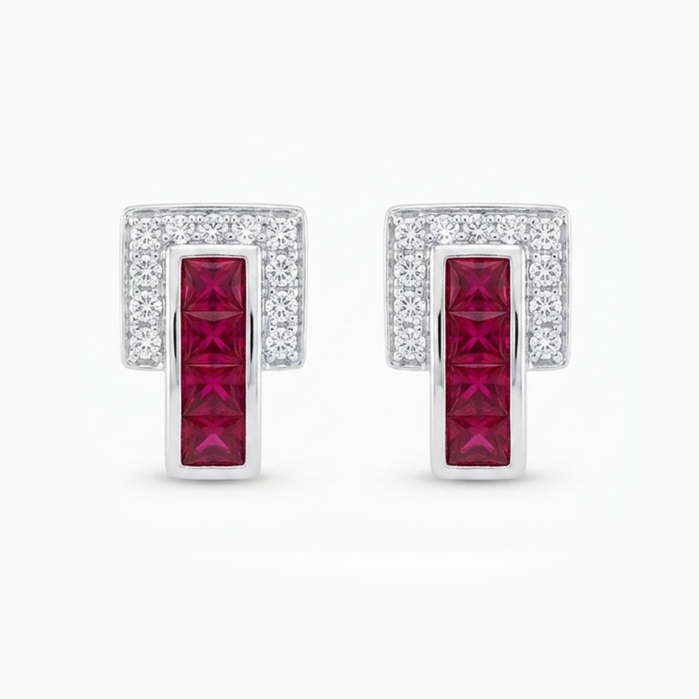 Diamond Ruby Earring