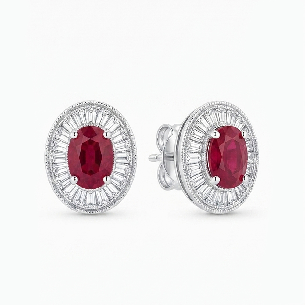 Diamond Ruby Earring
