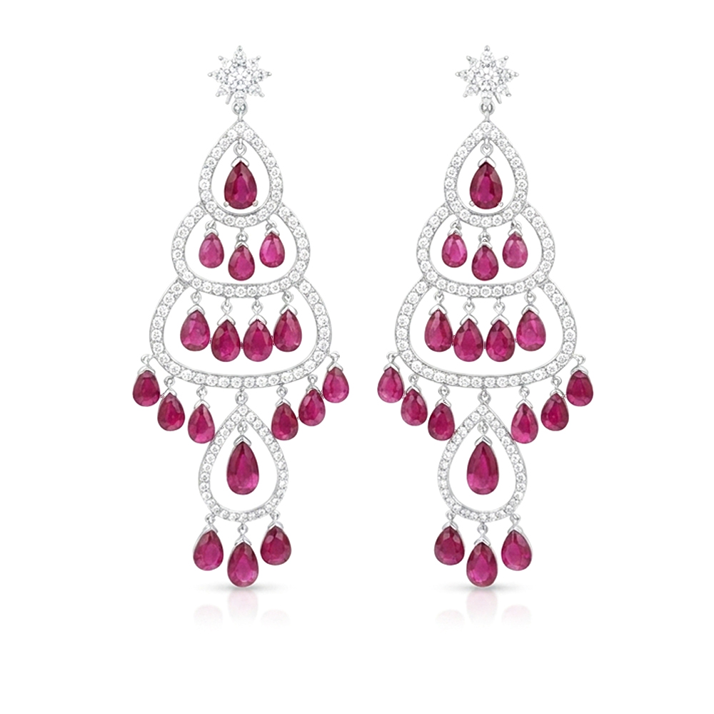 Diamond Ruballite Earring