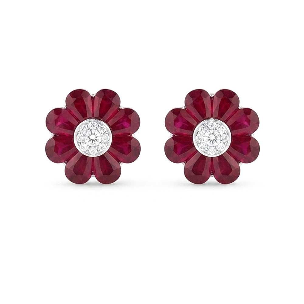 Diamond Ruby Earring