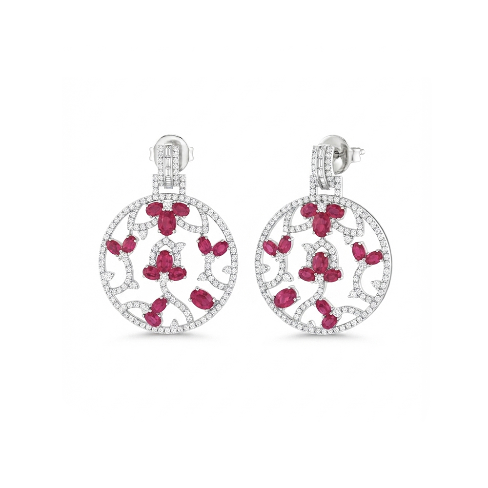 Diamond Ruby Earring