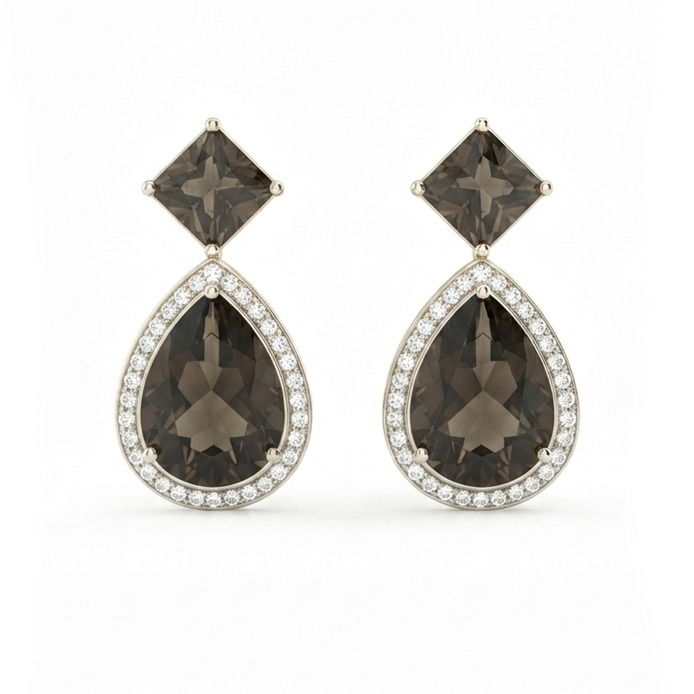 Diamond Quartz Earring