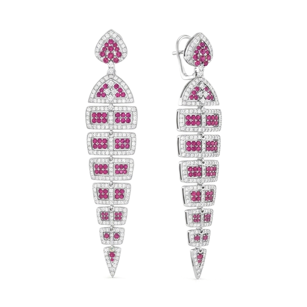 Diamond Ruby Earring