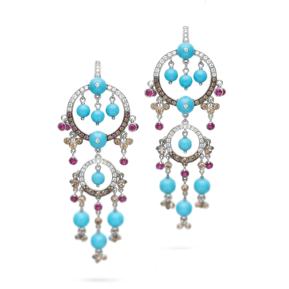 Diamond/Ruby/Turquoise/B.D Earring