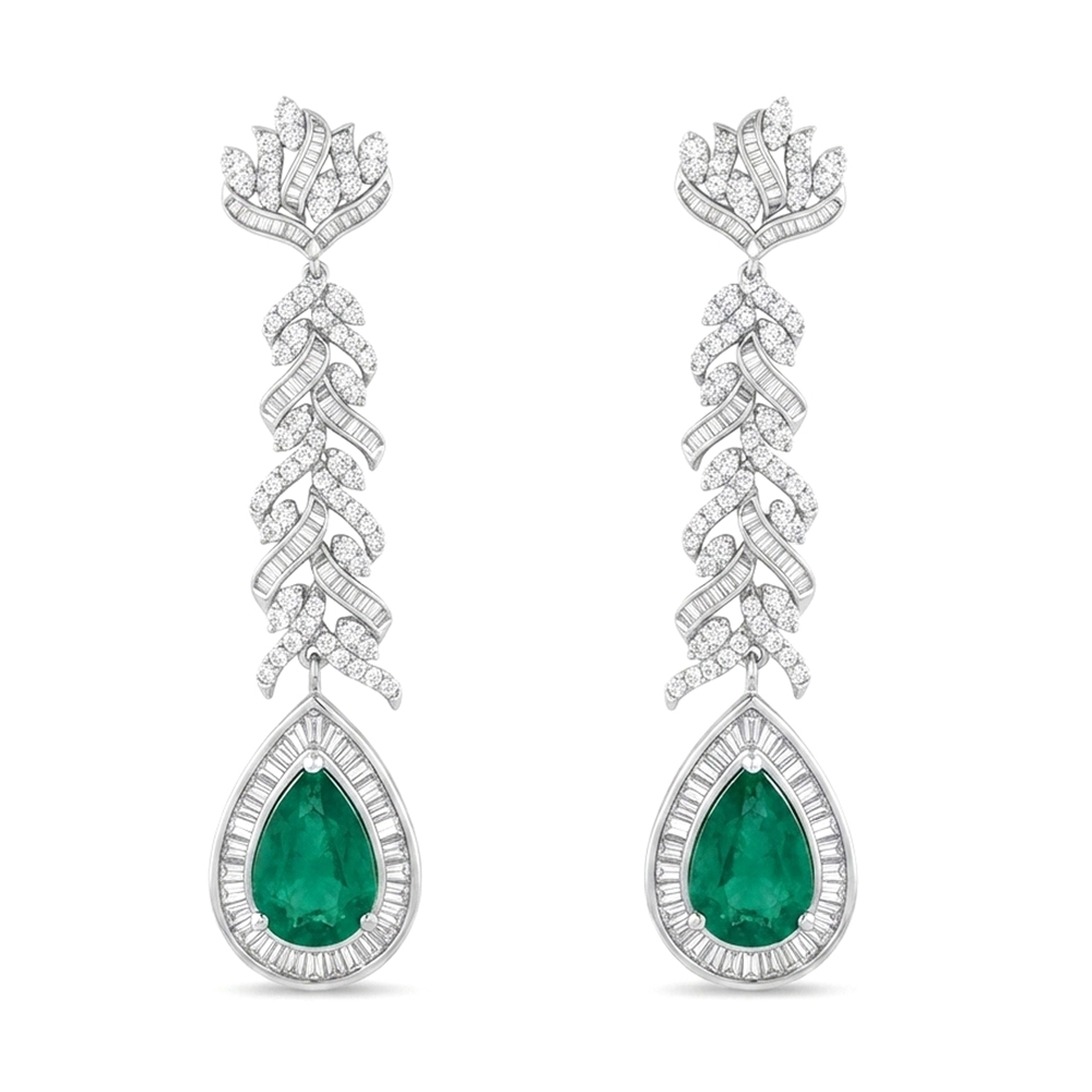 Diamond Emerald Earring