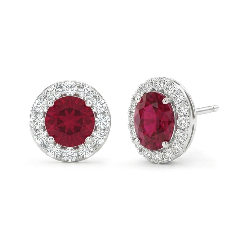 Dia/Rubalite Earring