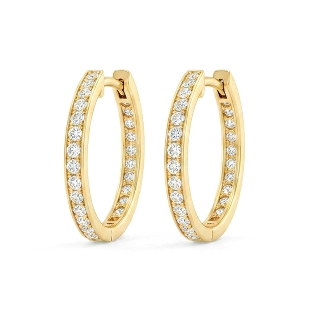 Diamond Hoops Earrings
