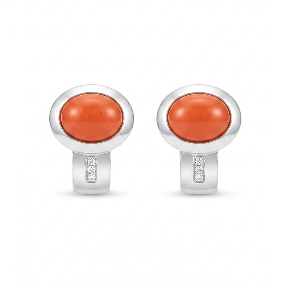 Diamond Coral Earring