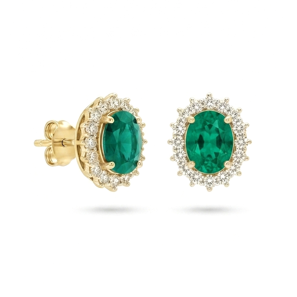 Diamond Emerald Earring