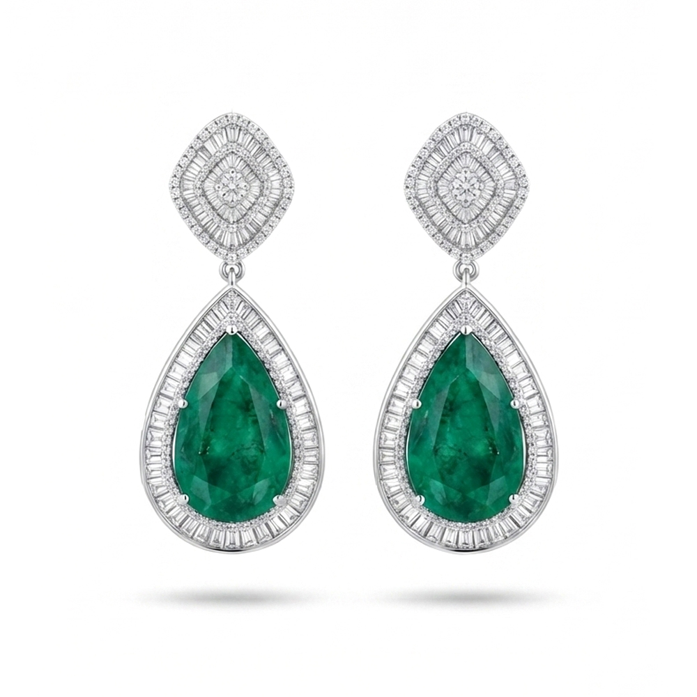 Diamond Emerald Earring