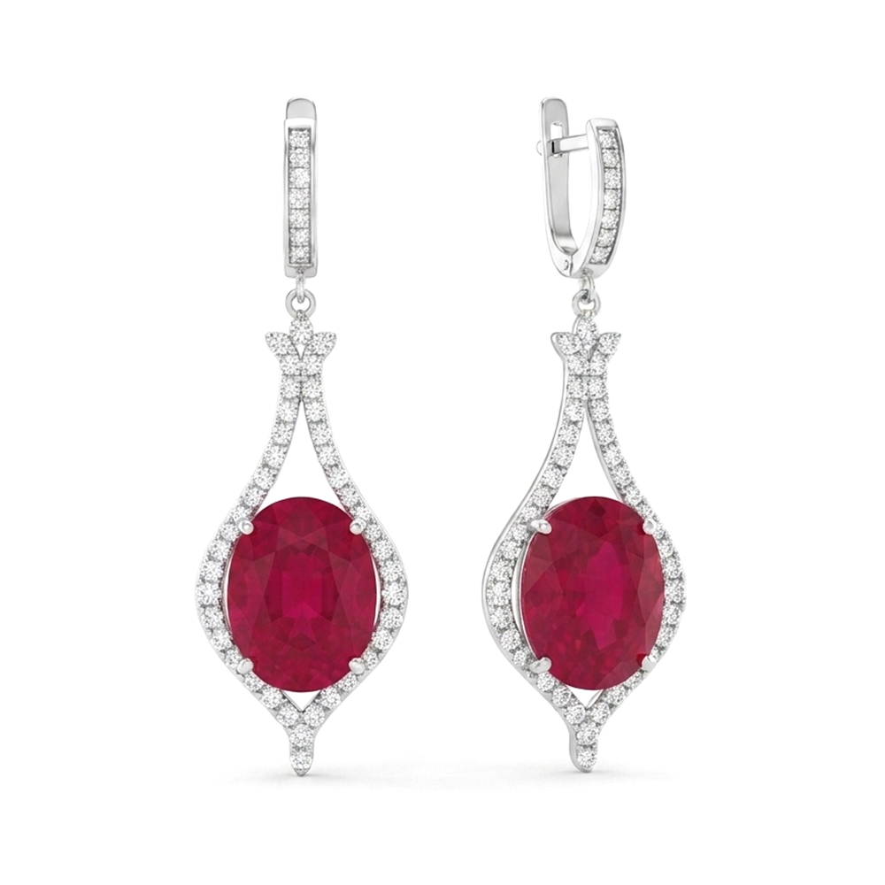 Diamond Ruby Earring