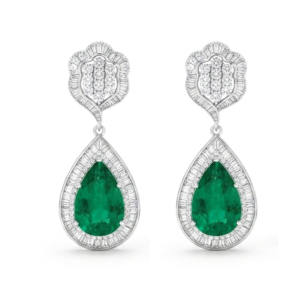 Diamond Emerald Set Earring