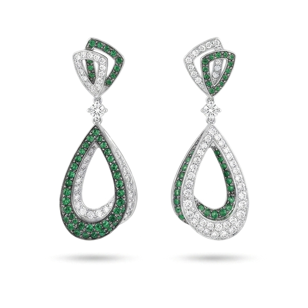 Diamond Tsavorite Earring