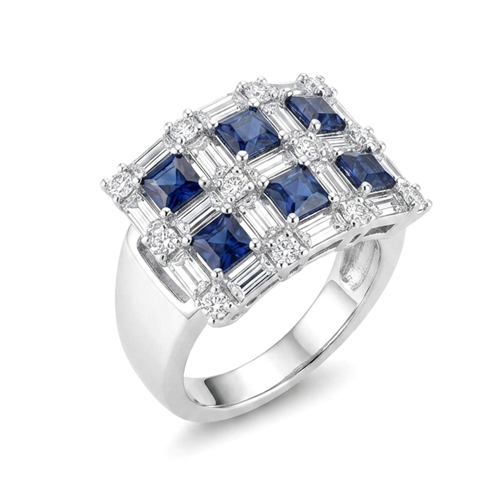 Diamond Blue Sapphire Ring