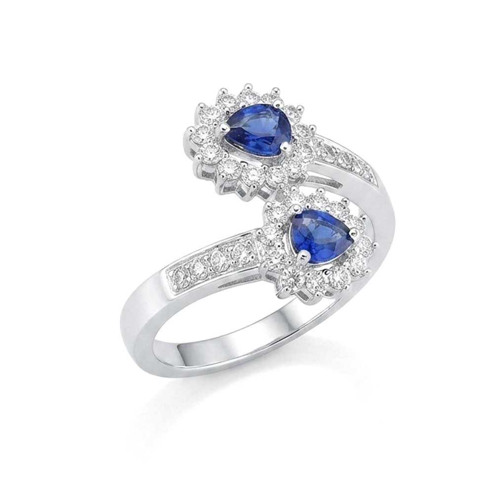 Diamond Blue Sapphire Ring