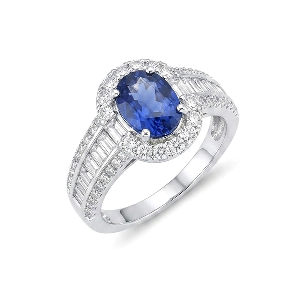 Diamond Blue Sapphire Ring