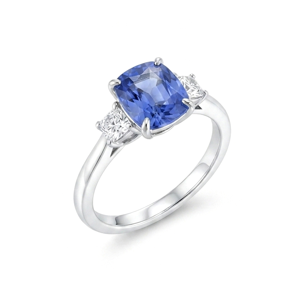 Diamond Blue Sapphire Ring