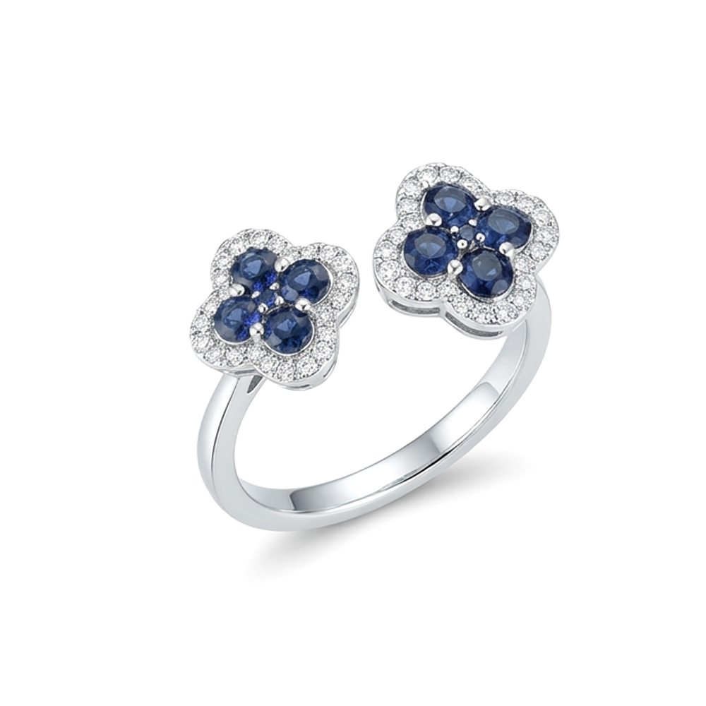 Diamond Blue Sapphire Ring