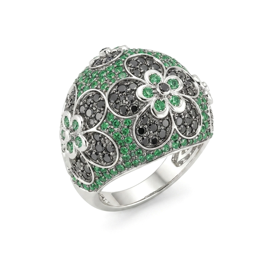 Diamond Black Tsavorite Ring