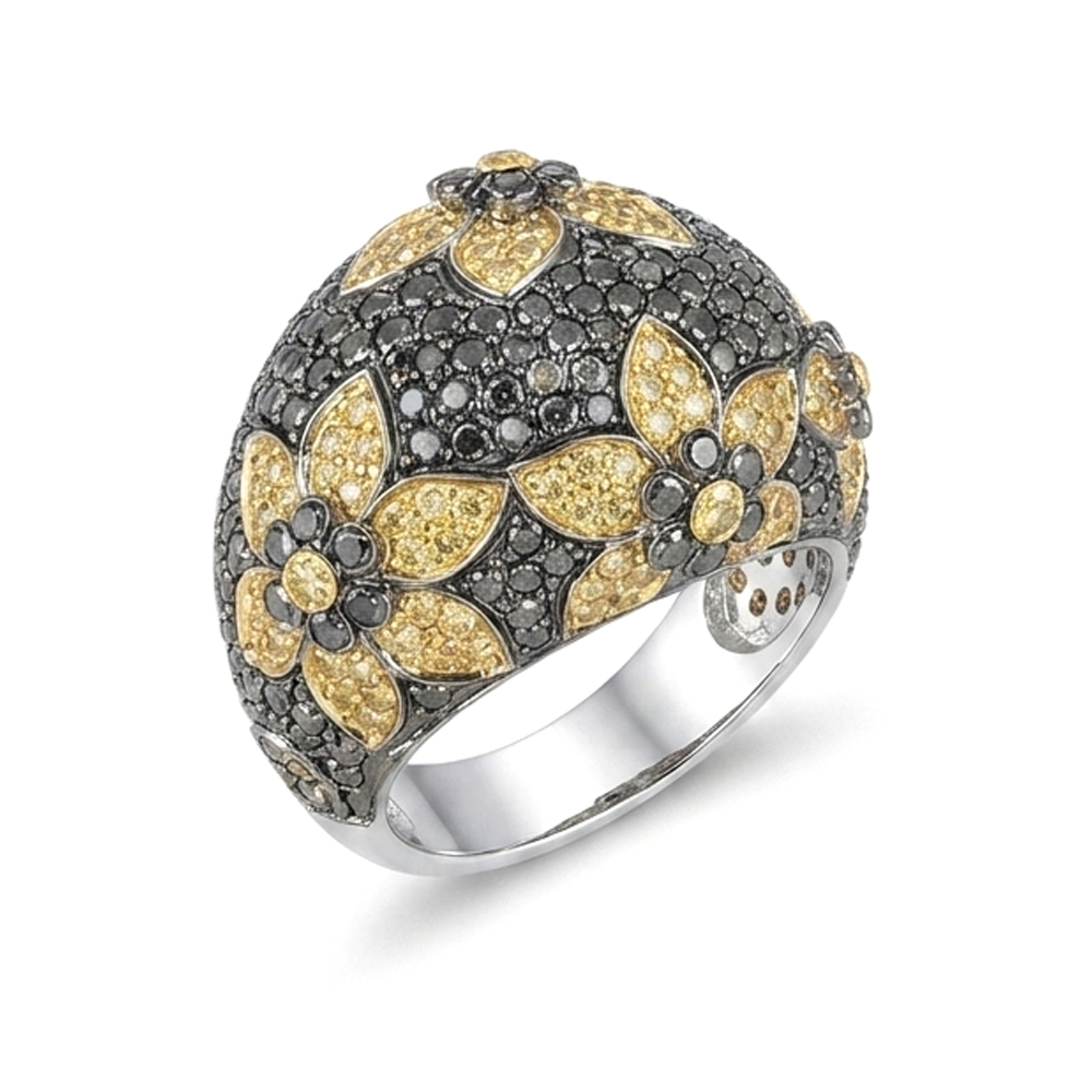 Diamond Black & Yellow Ring